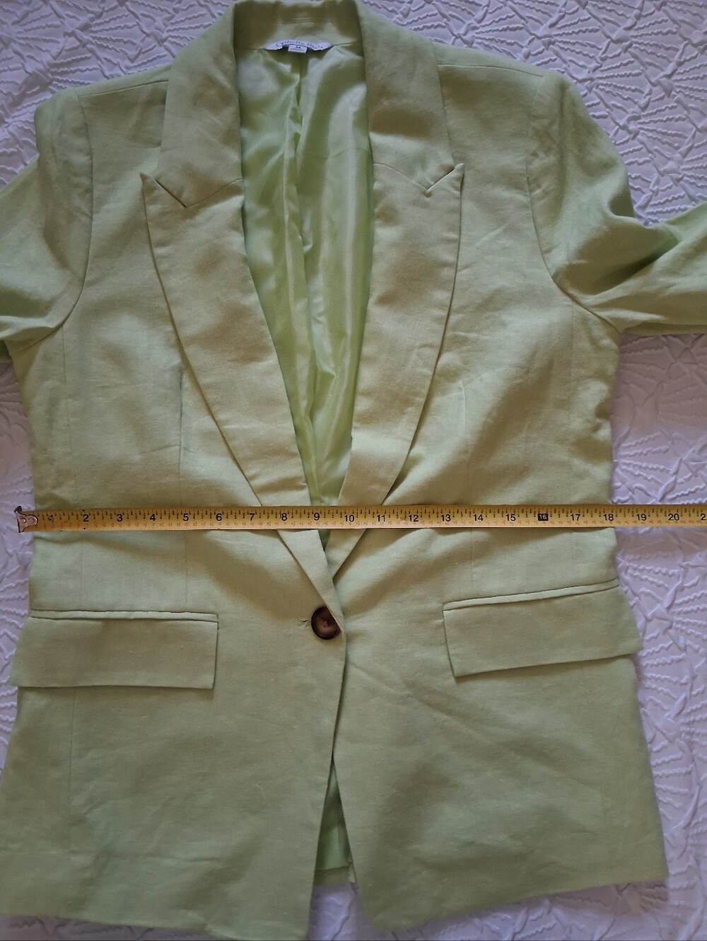 Ophelia Roe Womens Light Green Single-Button Linen Blend Blazer - Picture 11 of 16